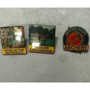 Vintage Bass Pro Shops Homeschool Achievement Pin Lot Archery Wildlife Dogs